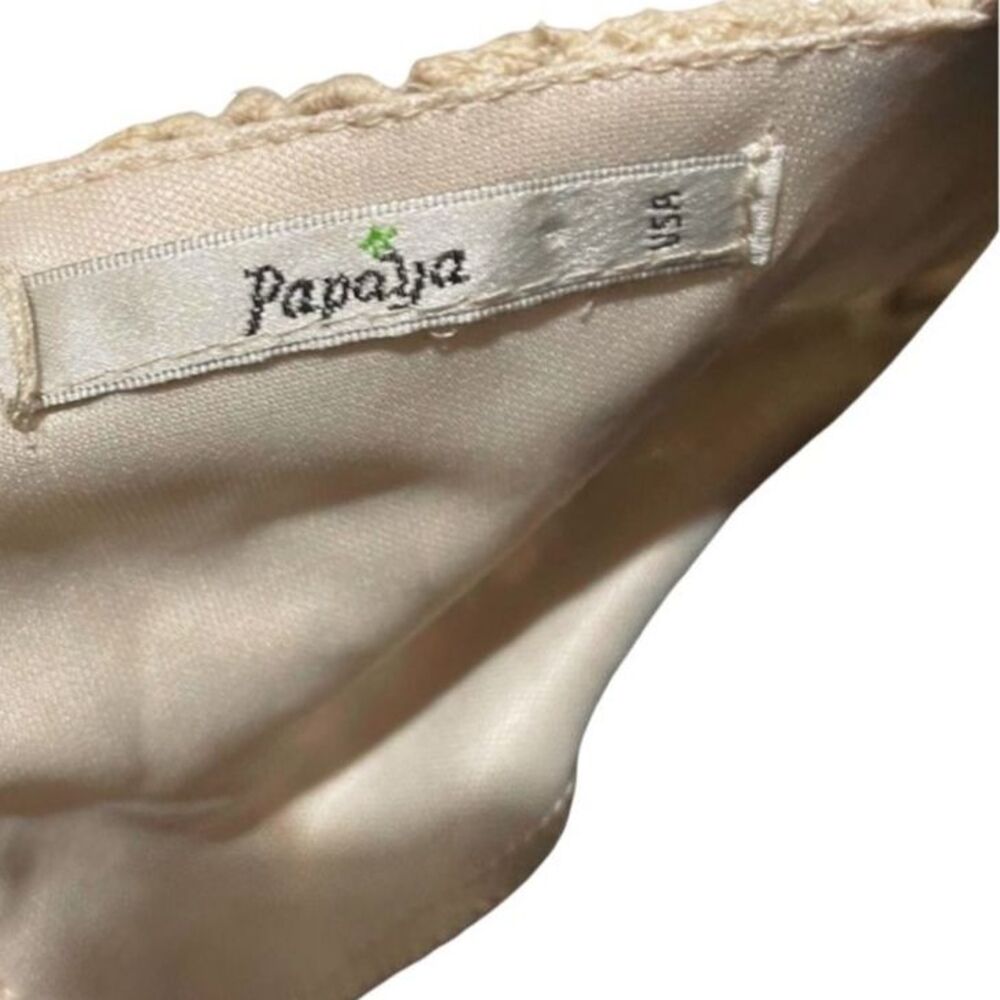 Vintage Papaya USA Off White Lace Boho Crop Top Bralette - Large - Picture 3 of 3